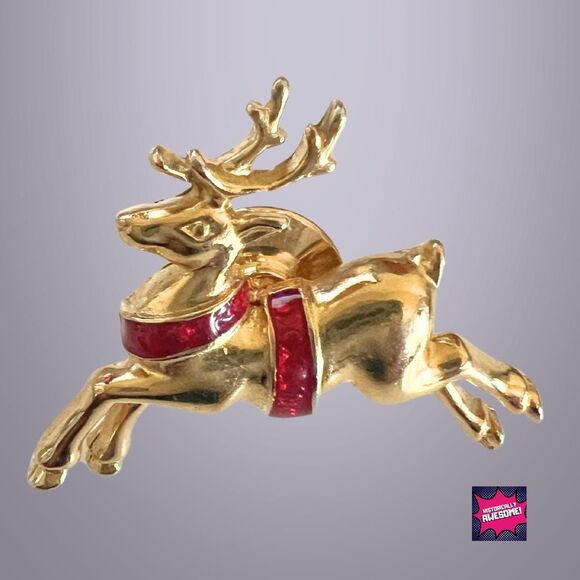 3 - Goldtone Rhinestone Vintage Avon Holiday Pin Brooches - 80-90s - Never Worn - Picture 4 of 5